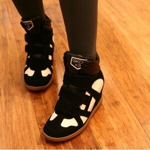 Skechers Black and White Velcro High-Tops